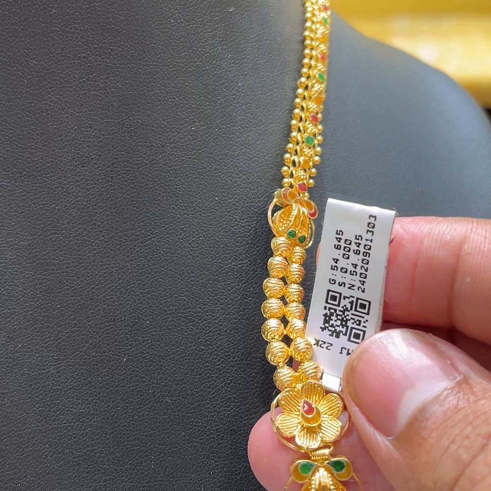 MUKUNDA JEWELLERS 54.645gms NECKLACE 22K Nakshi