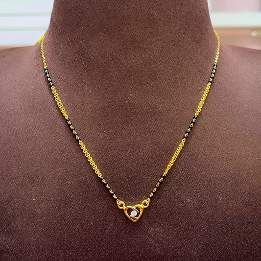 SwarnaKanchi 5.525gms SHORT BLACK BEADS 22K Yellow Gold