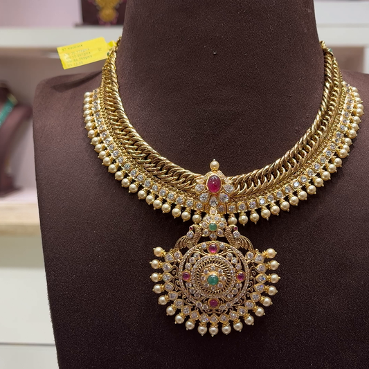 SwarnaKanchi 59.783gms NECKLACE 22K Yellow Gold