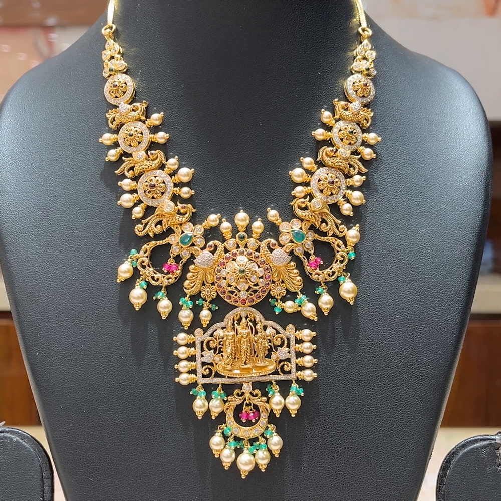 MUKUNDA JEWELLERS 65.195gms NECKLACE 22K Nakshi