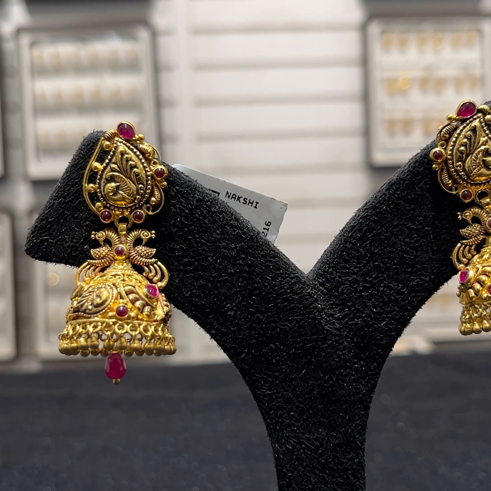 SOUTH INDIA 20.193gms EARRINGS 22K Yellow Gold