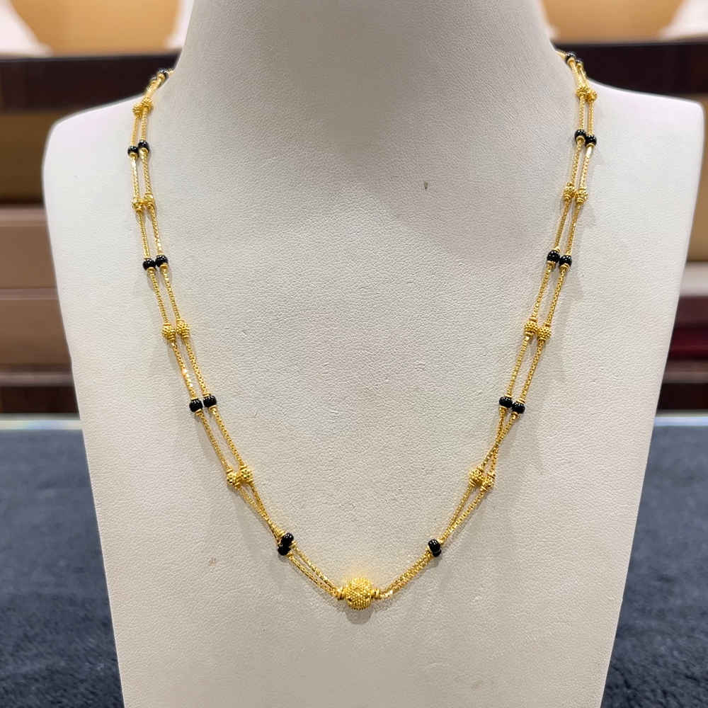 CHANDANA Brothers 9.02gms SHORT BLACK BEADS 22K Yellow Gold