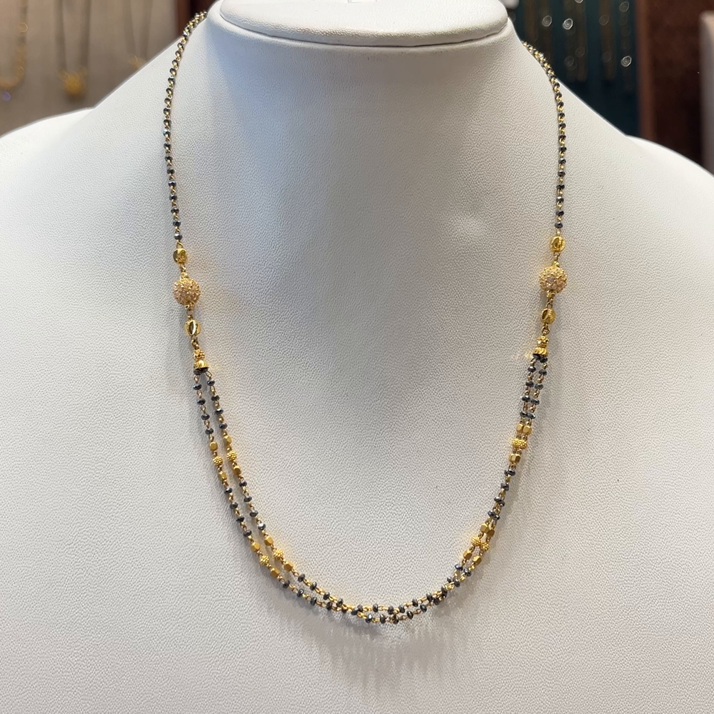 CMR 7.095gms SHORT BLACK BEADS 22K Nakshi