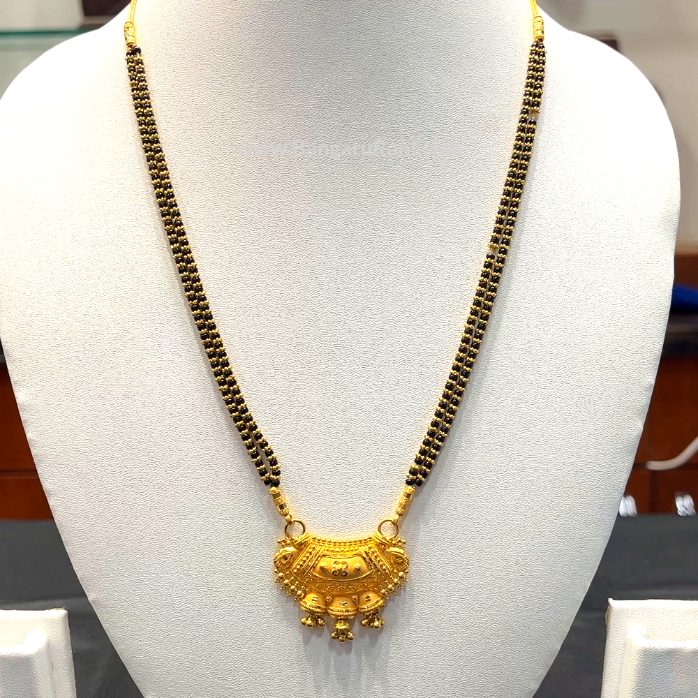 SRI RAM 25.91gms SHORT BLACK BEADS 22K Yellow Gold