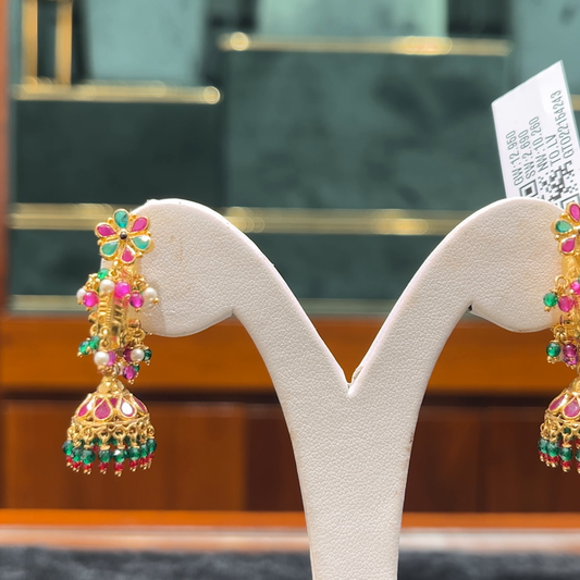 Chennai Shopping Mall 10.26gms EARRINGS 22K Yellow Gold