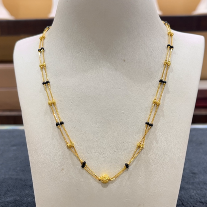 CHANDANA Brothers 9.02gms SHORT BLACK BEADS 22K Yellow Gold