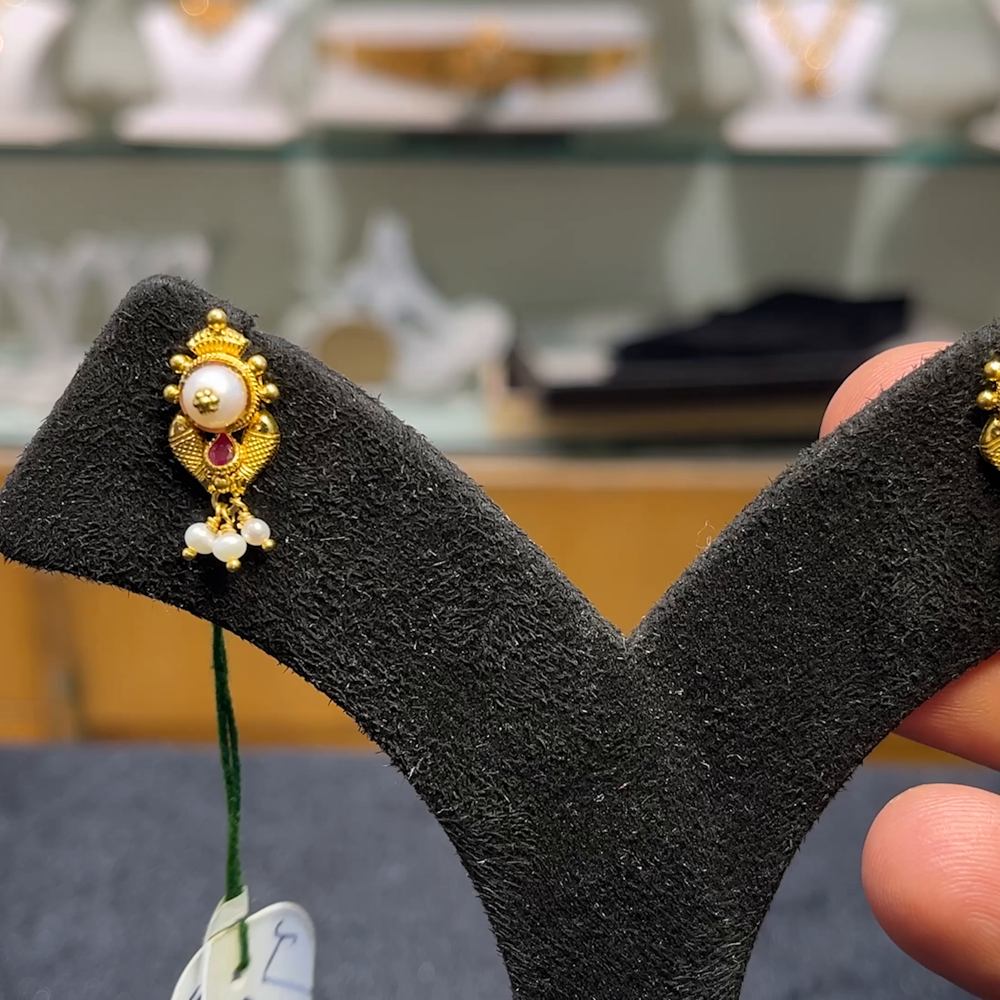 Anu Jewellers 3.31gms EARRINGS 22K Yellow Gold