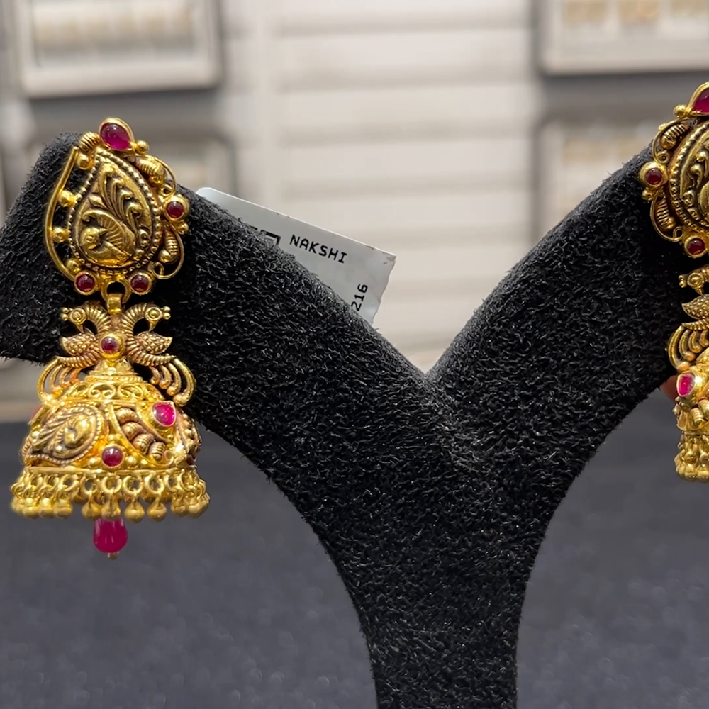 SOUTH INDIA 20.193gms EARRINGS 22K Yellow Gold