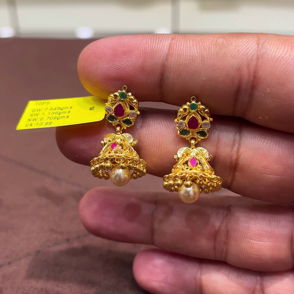 SwarnaKanchi 6.709gms EARRINGS 22K Yellow Gold