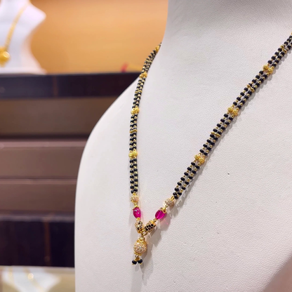 CHANDANA Brothers 10.1gms SHORT BLACK BEADS 22K Yellow Gold