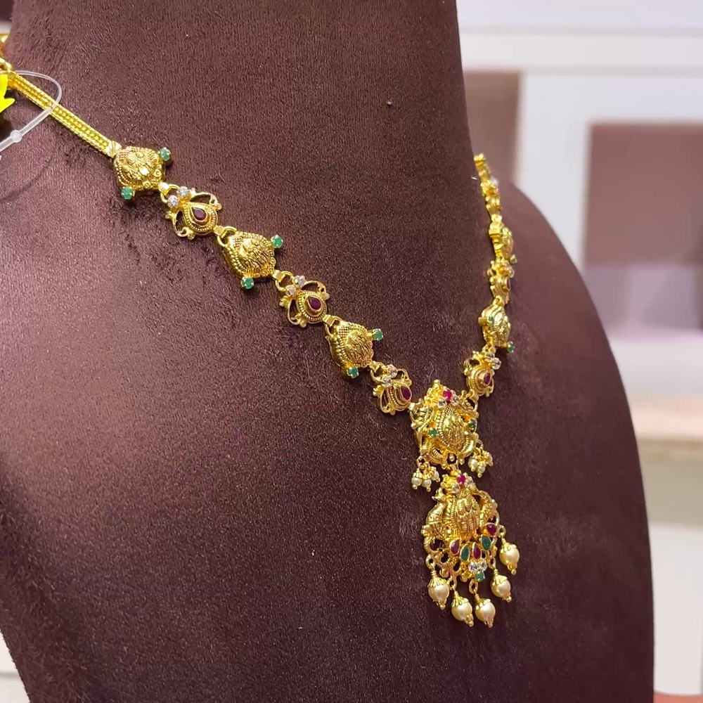 SwarnaKanchi 12.818gms NECKLACE 22K Yellow Gold