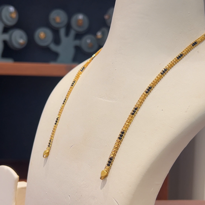 Anu Jewellers 12.46gms SHORT BLACK BEADS 22K Yellow Gold