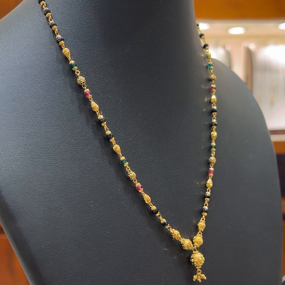 Chennai Shopping Mall 9.8gms SHORT BLACK BEADS 22K Yellow Gold