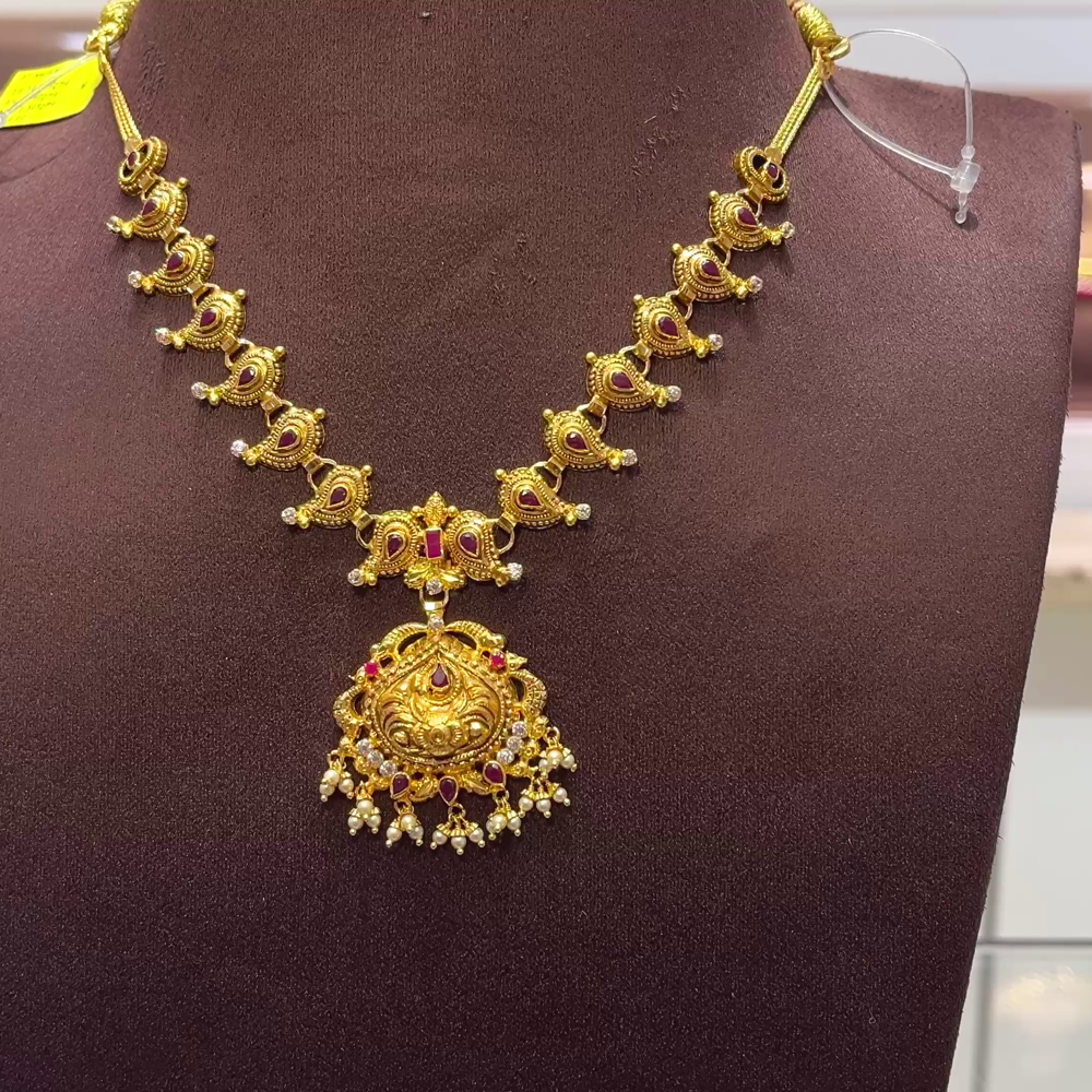 SwarnaKanchi 12.343gms NECKLACE 22K Yellow Gold