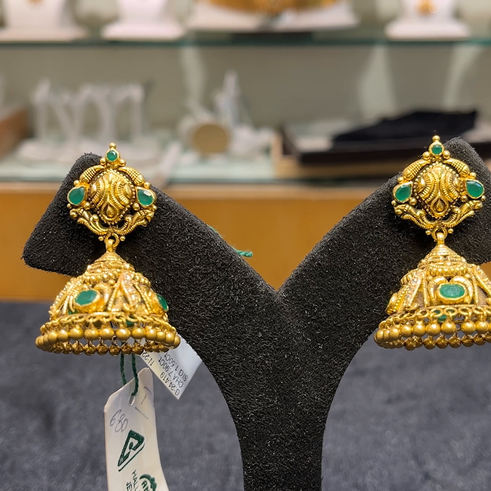 Anu Jewellers 22.539gms EARRINGS 22K Yellow Gold