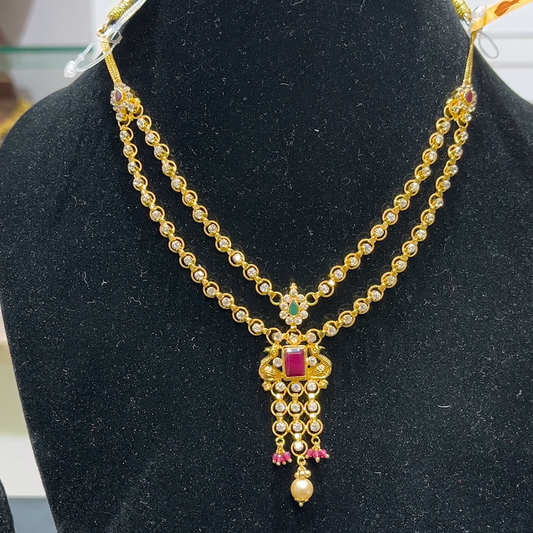 SwarnaKanchi 16.024gms NECKLACE 22K Yellow Gold