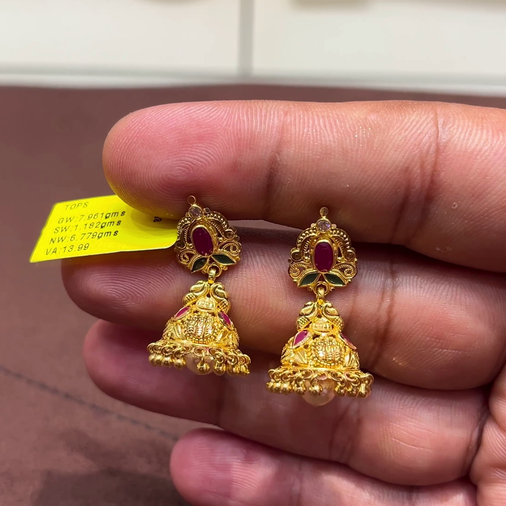 SwarnaKanchi 6.779gms EARRINGS 22K Yellow Gold