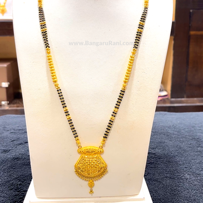CHANDANA Brothers 34.83gms Long Black Beads 22K Yellow Gold