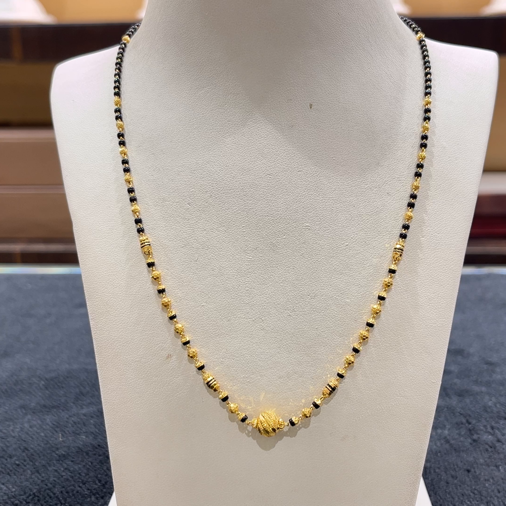 CHANDANA Brothers 7.27gms SHORT BLACK BEADS 22K Yellow Gold