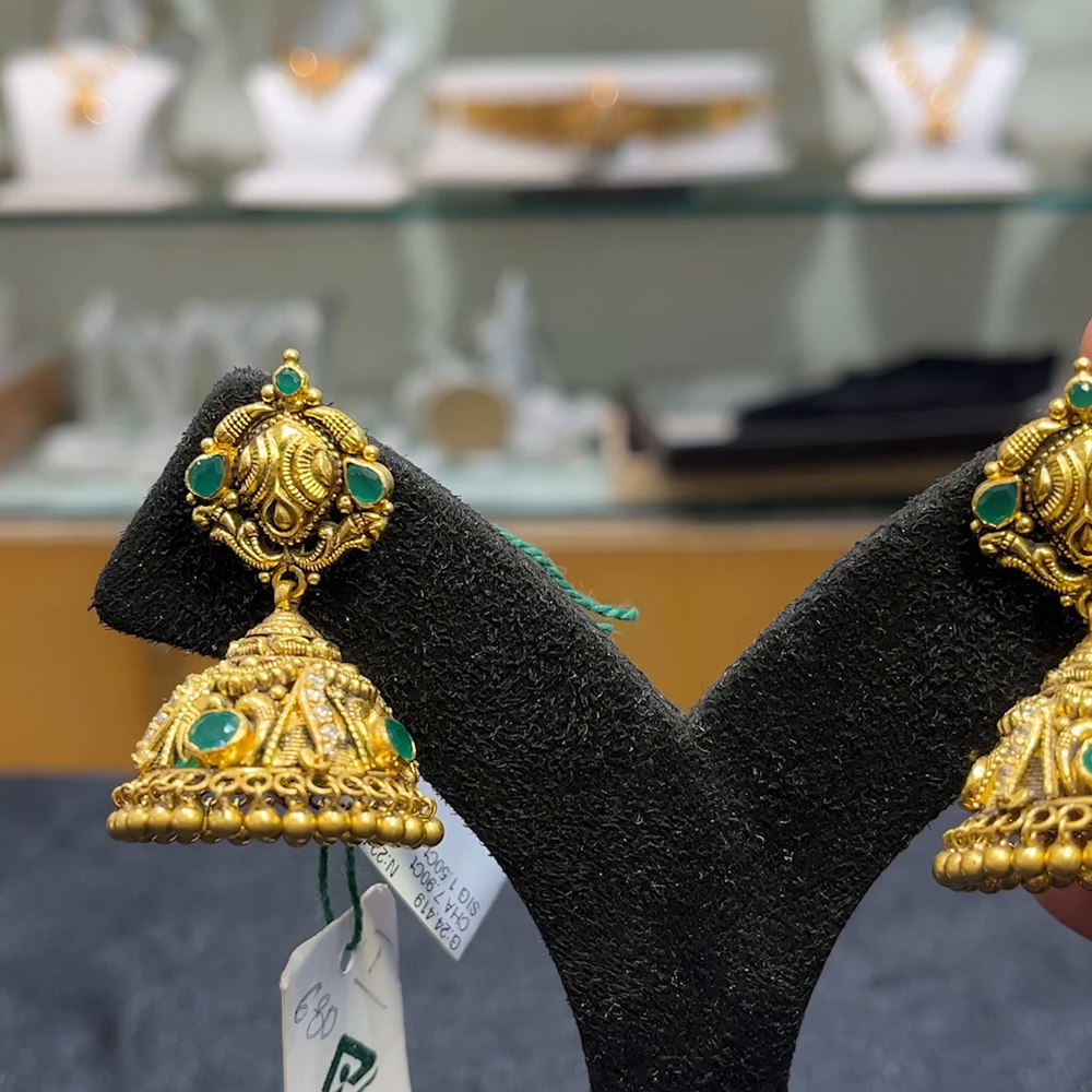 Anu Jewellers 22.539gms EARRINGS 22K Yellow Gold