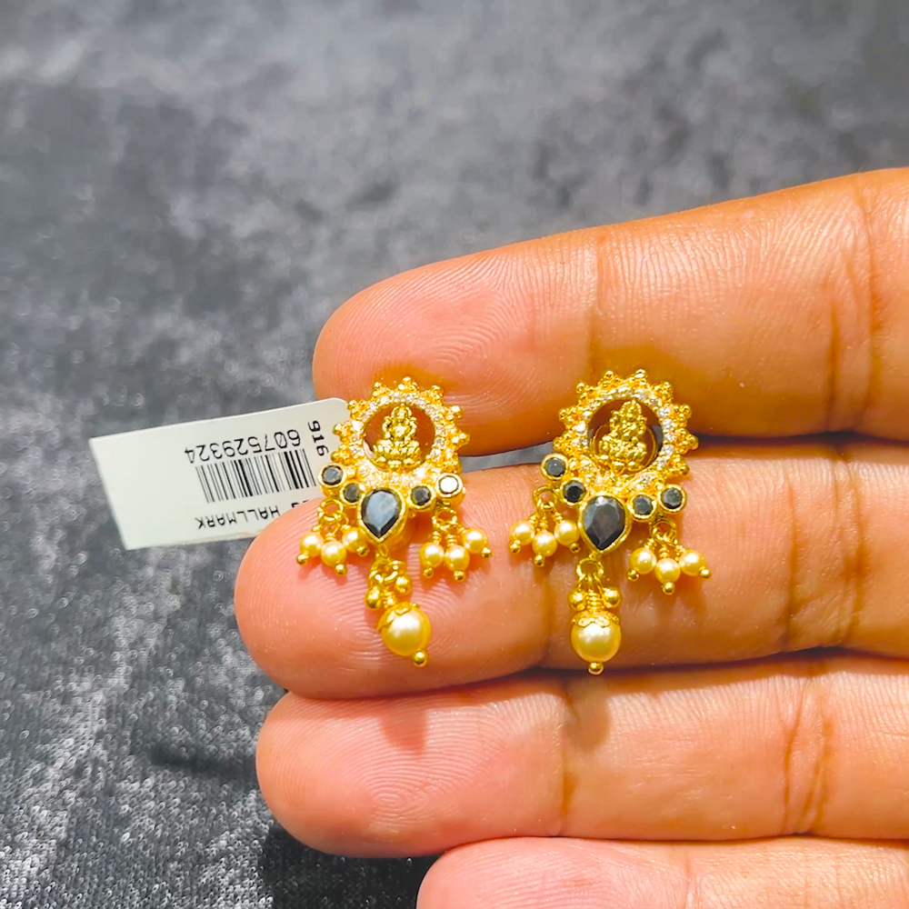 CMR 4.103gms EARRINGS 22K Yellow Gold