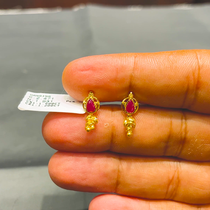 SOUTH INDIA 1.931gms EARRINGS 22K Yellow Gold