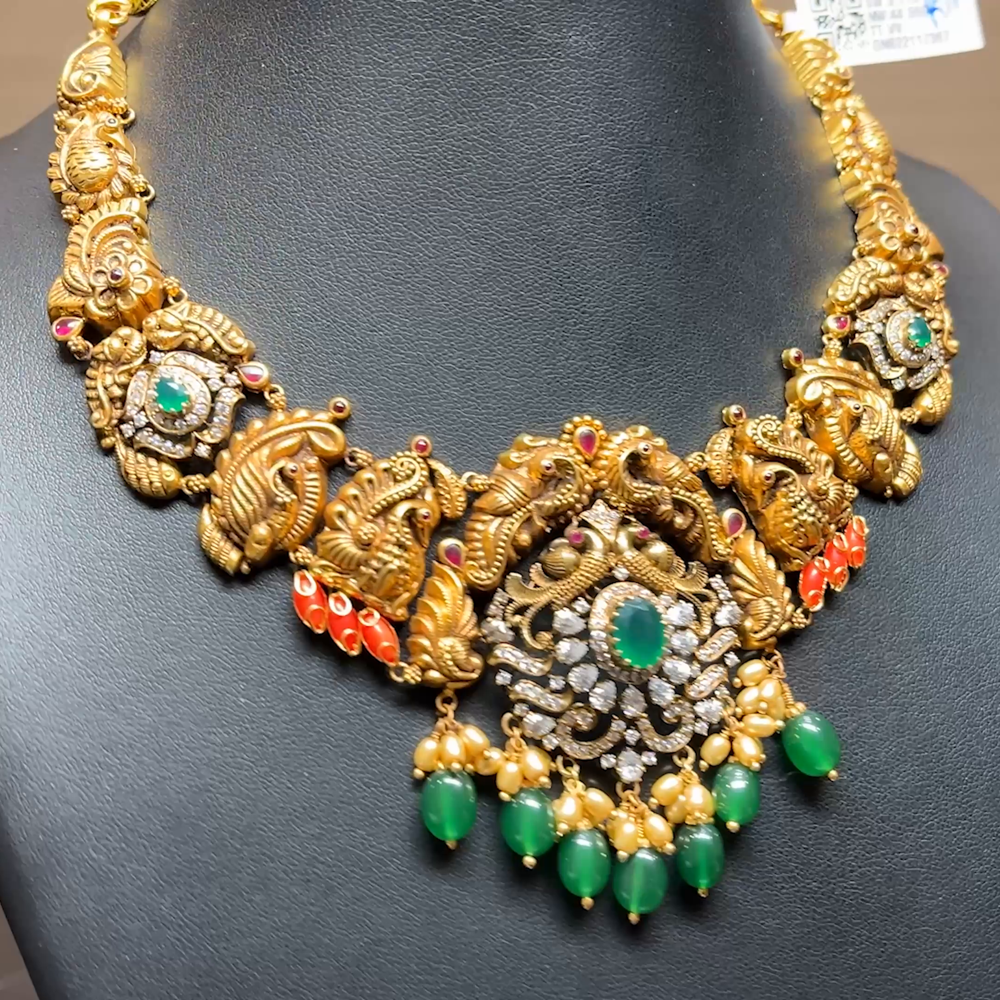 Chennai Shopping Mall 44.55gms NECKLACE 22K Antique