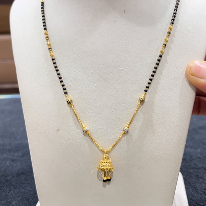 CHANDANA Brothers 7.8gms SHORT BLACK BEADS 22K Yellow Gold