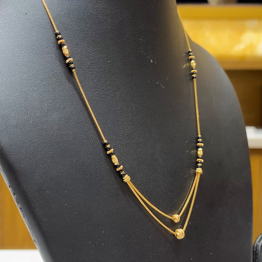 MUKUNDA JEWELLERS 6.38gms SHORT BLACK BEADS 22K Yellow Gold