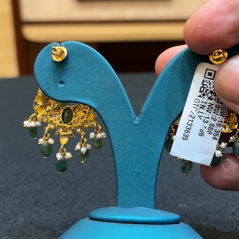 Chennai Shopping Mall 13.486gms EARRINGS 22K Yellow Gold