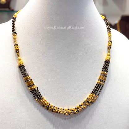 SRI RAM 17.596gms SHORT BLACK BEADS 22K Yellow Gold