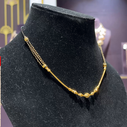 CMR 8.715gms SHORT BLACK BEADS 22K Yellow Gold