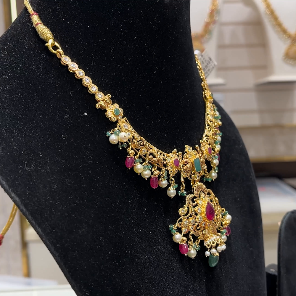 SOUTH INDIA 35.32gms NECKLACE 22K Yellow Gold