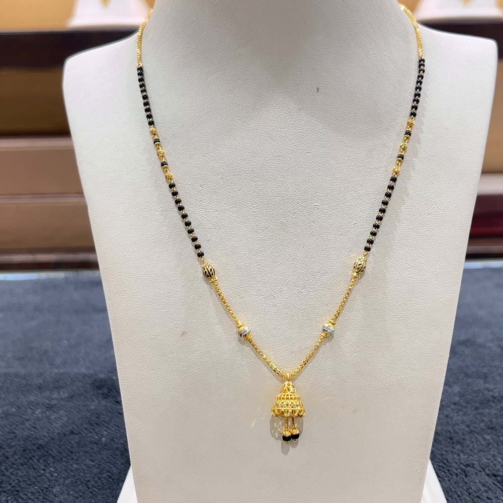 CHANDANA Brothers 7.8gms SHORT BLACK BEADS 22K Yellow Gold