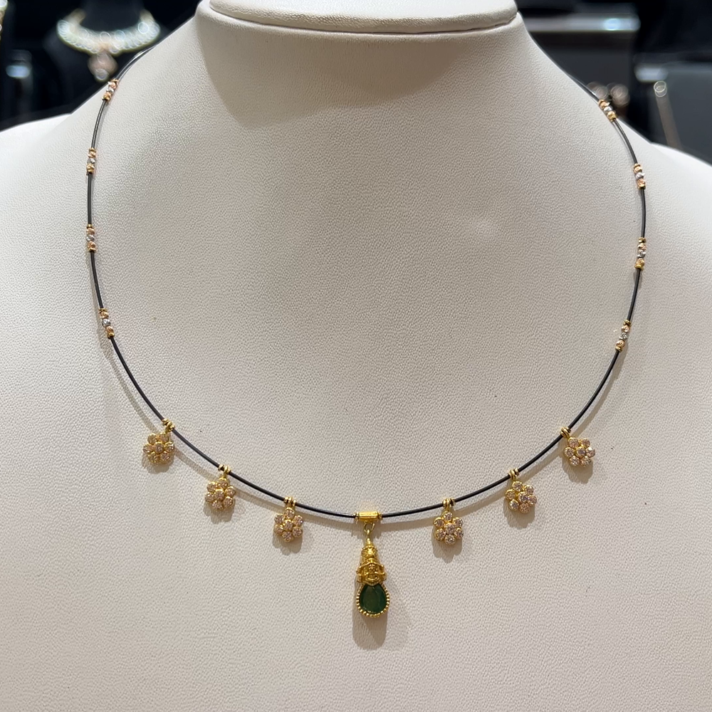 RS BROTHERS 5.082gms SHORT BLACK BEADS 22K Yellow Gold