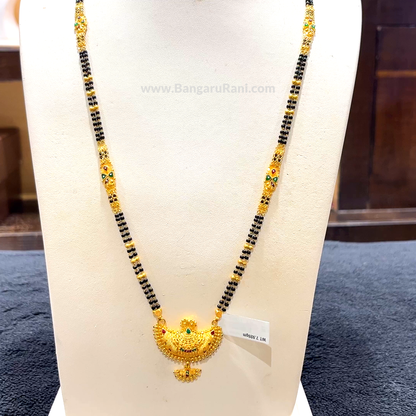 CHANDANA Brothers 26.126gms Long Black Beads 22K Yellow Gold