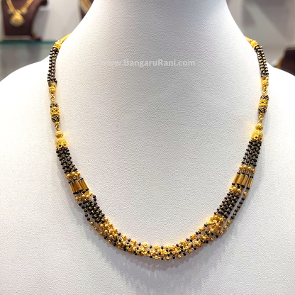 SRI RAM 17.596gms SHORT BLACK BEADS 22K Yellow Gold