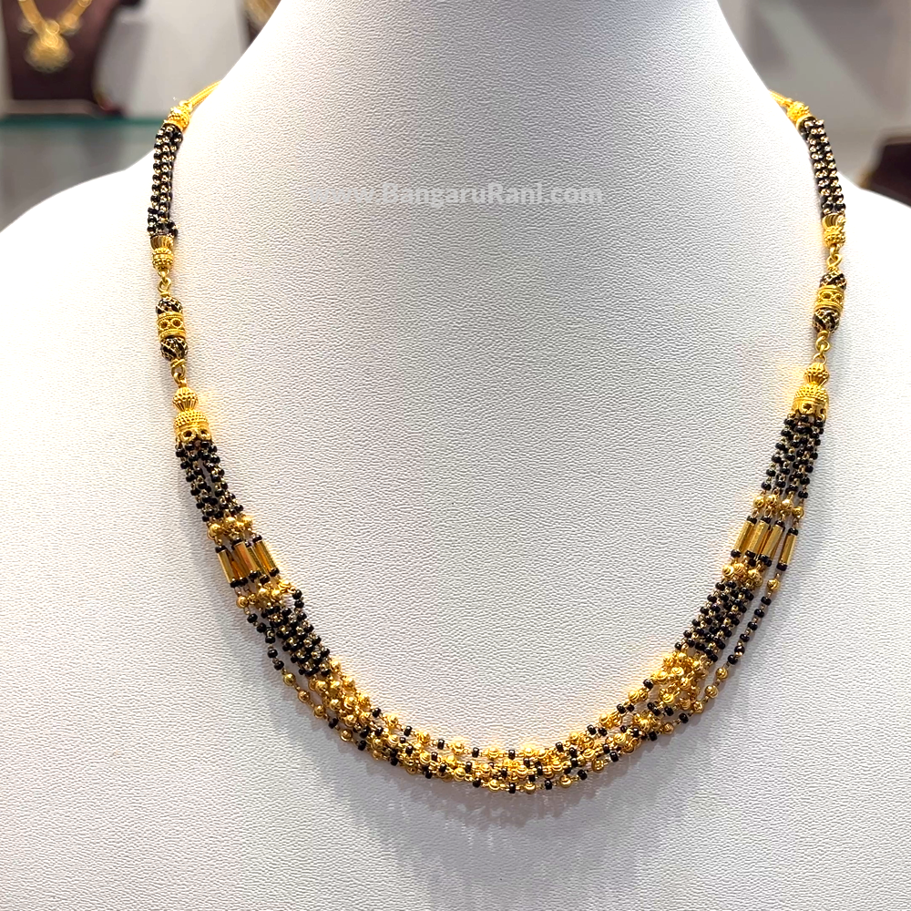 SRI RAM 17.596gms SHORT BLACK BEADS 22K Yellow Gold