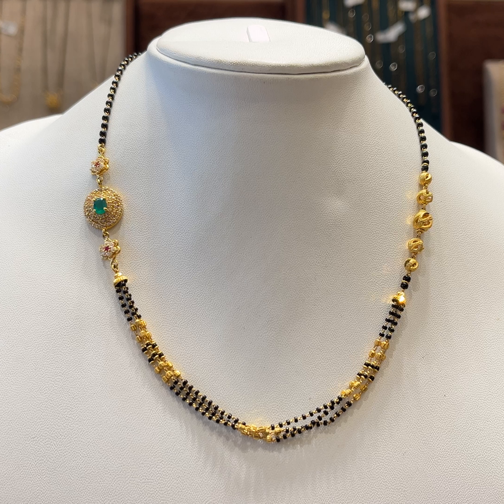 CMR 10.435gms SHORT BLACK BEADS 22K Nakshi