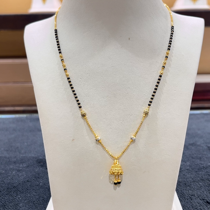 CHANDANA Brothers 7.8gms SHORT BLACK BEADS 22K Yellow Gold