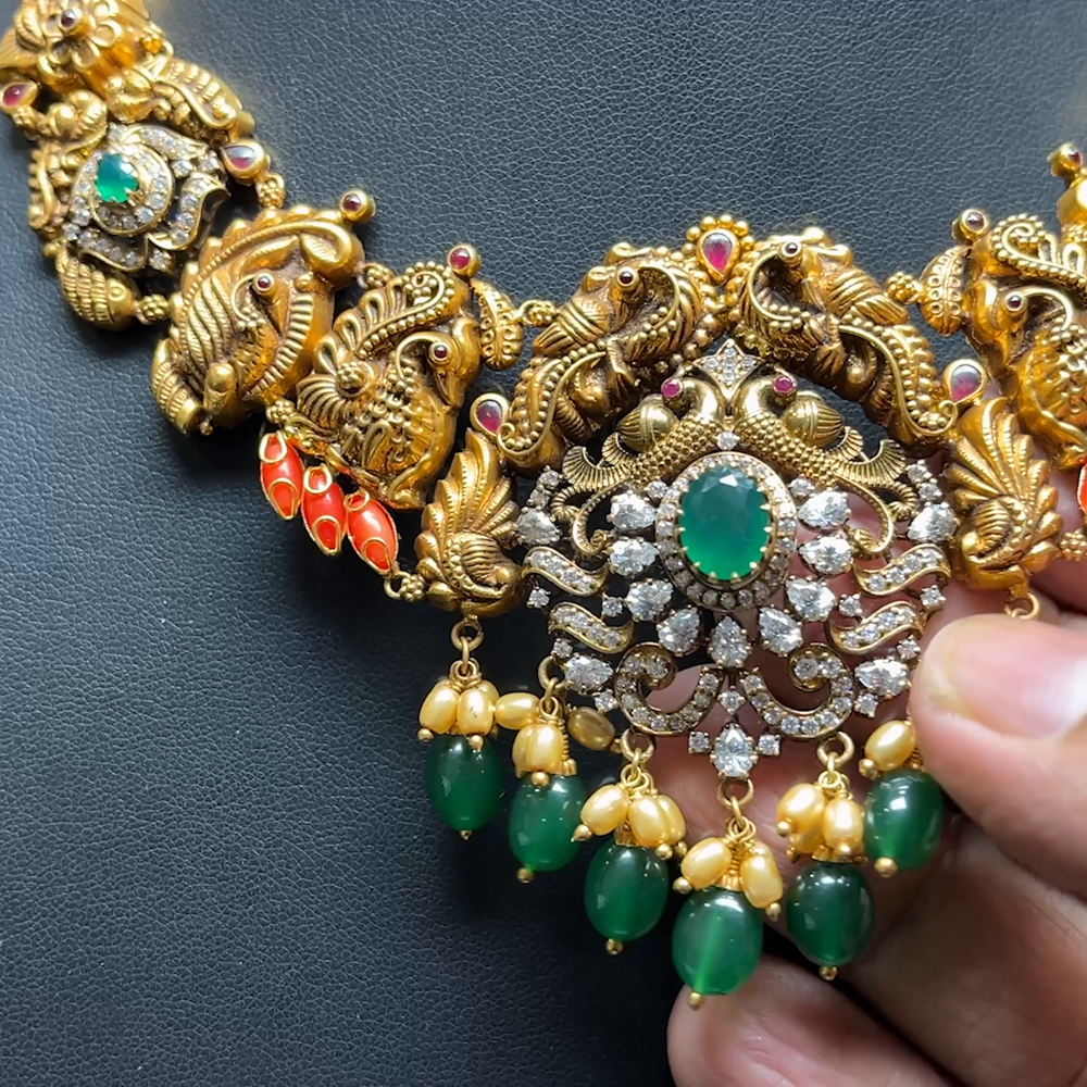 Chennai Shopping Mall 44.55gms NECKLACE 22K Antique