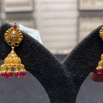 SOUTH INDIA 9.386gms EARRINGS 22K Yellow Gold