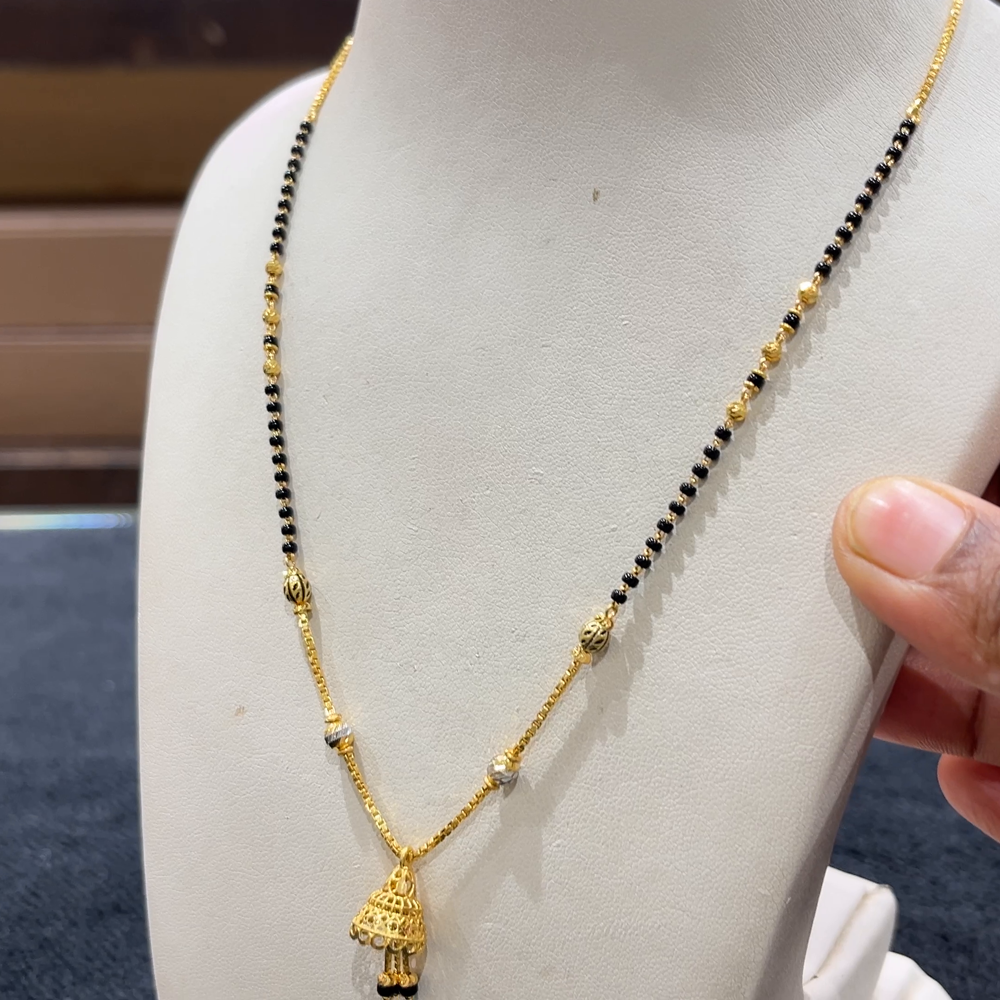 CHANDANA Brothers 7.8gms SHORT BLACK BEADS 22K Yellow Gold