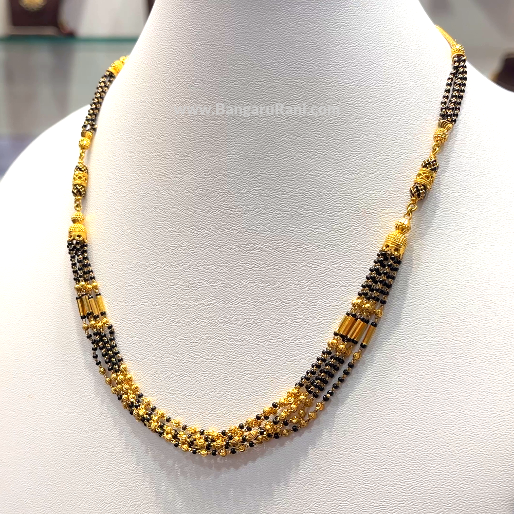 SRI RAM 17.596gms SHORT BLACK BEADS 22K Yellow Gold