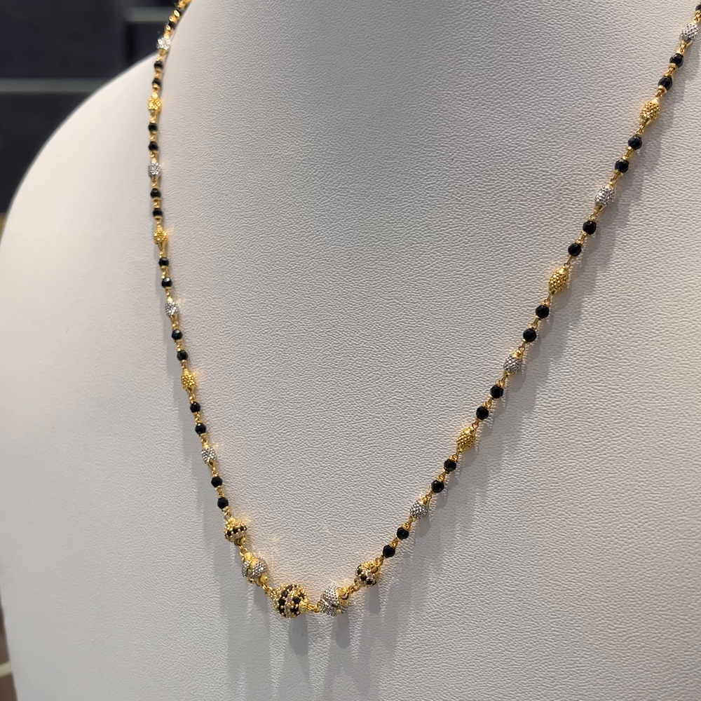 Anu Jewellers 7.81gms SHORT BLACK BEADS 22K Yellow Gold