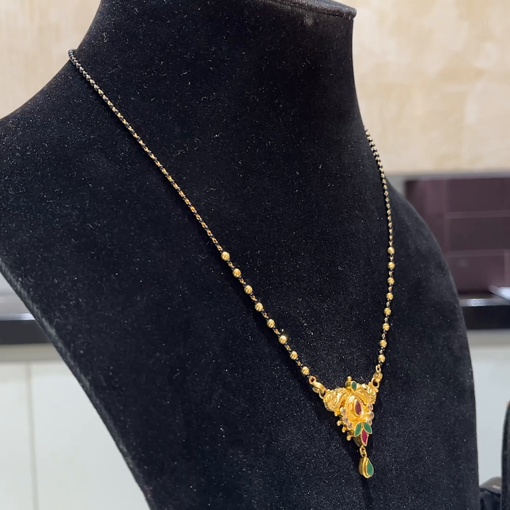 MUKUNDA JEWELLERS 6.88gms SHORT BLACK BEADS 22K Yellow Gold