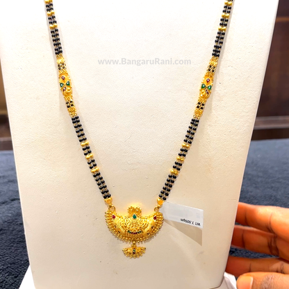 CHANDANA Brothers 26.126gms Long Black Beads 22K Yellow Gold