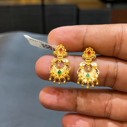 SOUTH INDIA 3.952gms EARRINGS 22K Yellow Gold