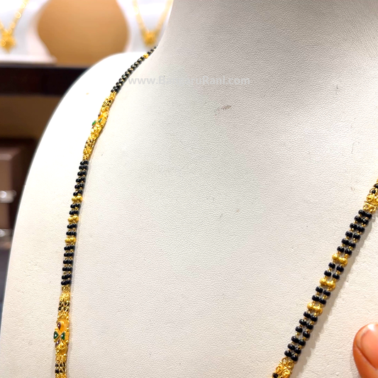 CHANDANA Brothers 26.126gms Long Black Beads 22K Yellow Gold