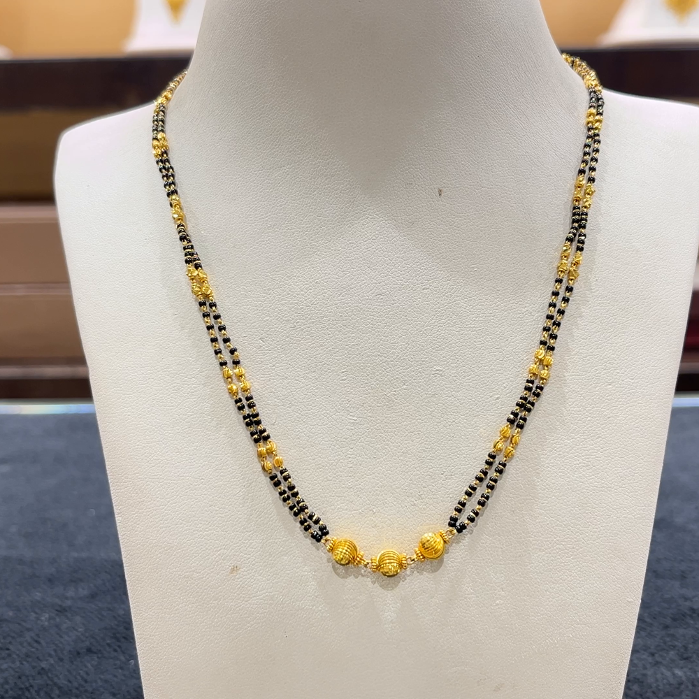 CHANDANA Brothers 9.33gms SHORT BLACK BEADS 22K Yellow Gold
